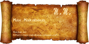 Max Makabeus névjegykártya